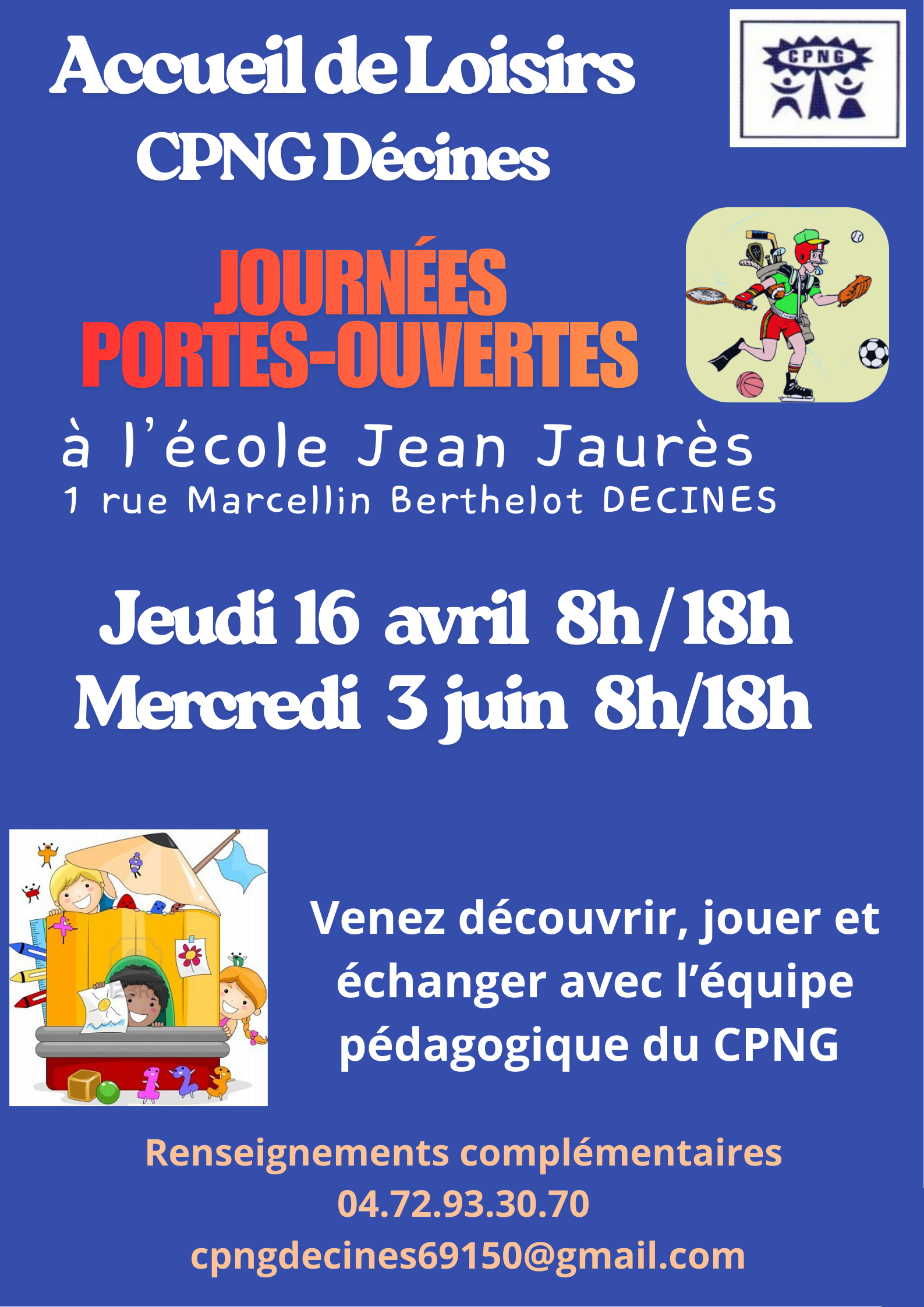 Journée portes-ouvertes Avril et Mai 2026