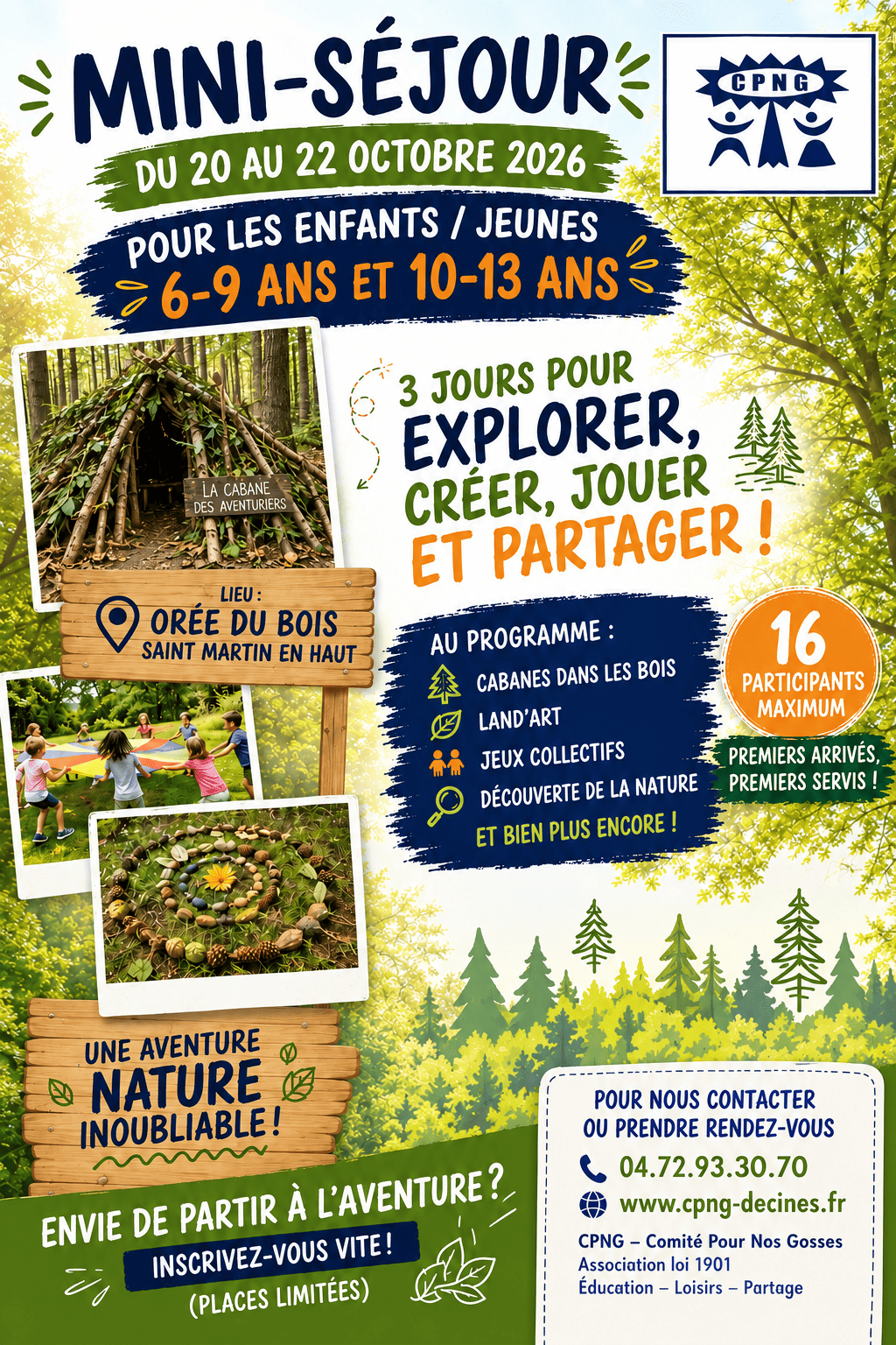 🌲 MINI-SÉJOUR                            les inscriptions c’est parti ! 🌲